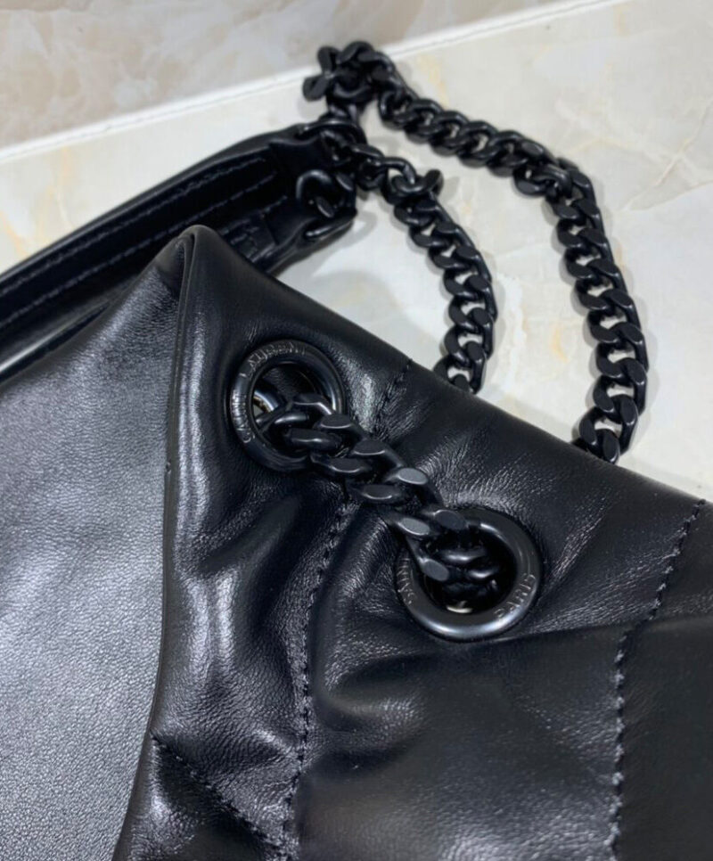 Saint Laurent Loulou Puffer Small Bag In Quilted Lambskin Black